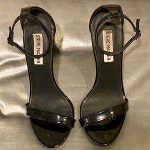Black Steve Madden Stecy Strappy Sandal Heels